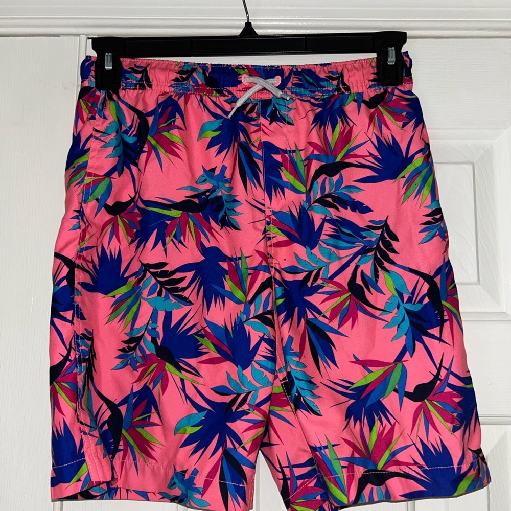 Lands' End Pink and Blue Board Shorts Dynamic Swimwear Kids XL